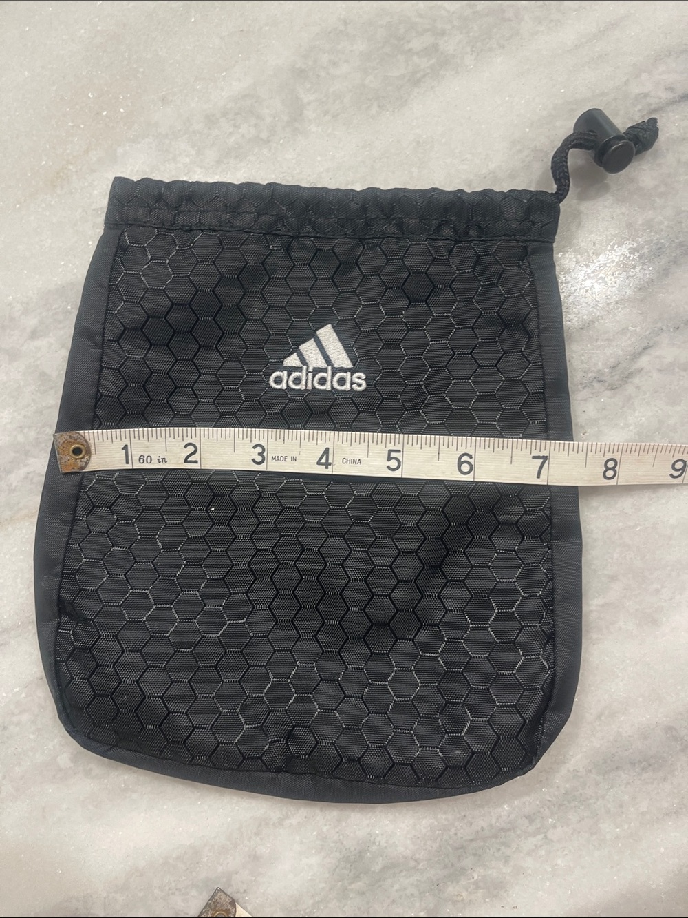 adidas Black Hex-Pattern Drawstring Pouch - Picture 3 of 5